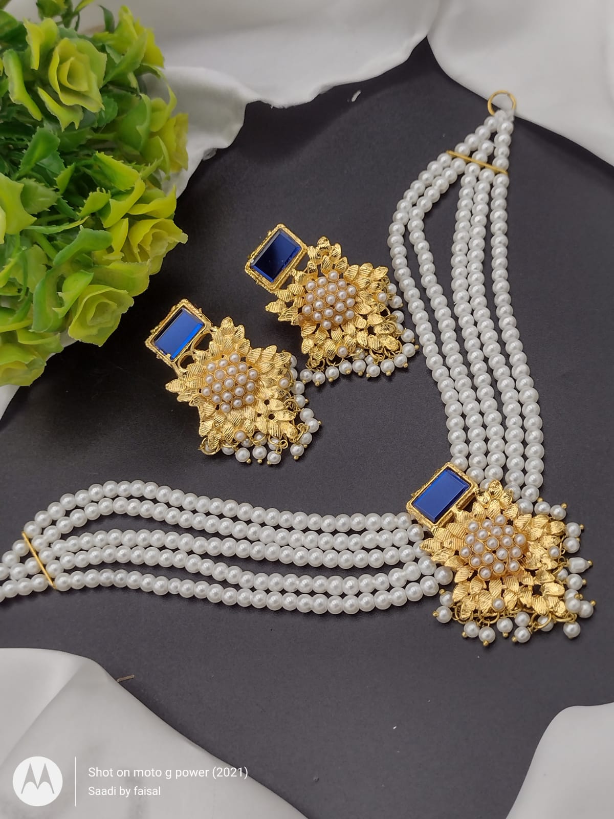 Hand Made Pearl & Gold Choker Set