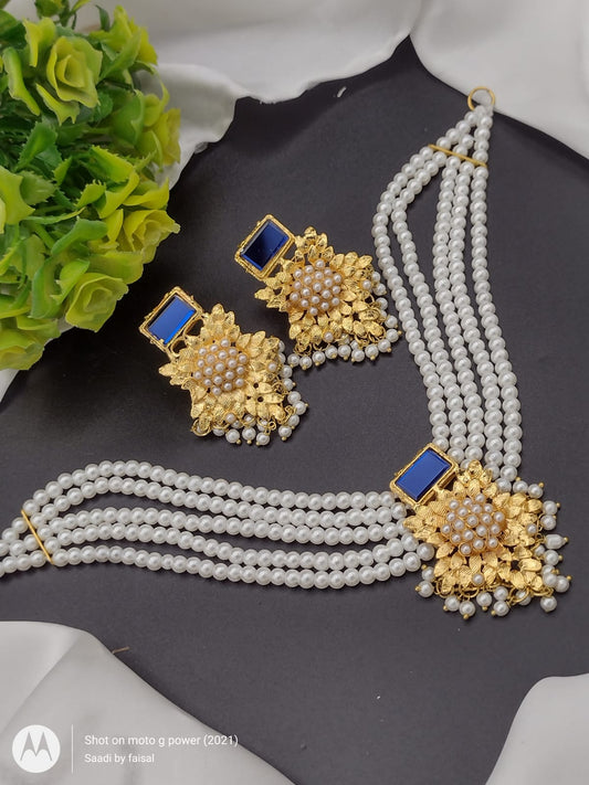 Hand Made Pearl & Gold Choker Set