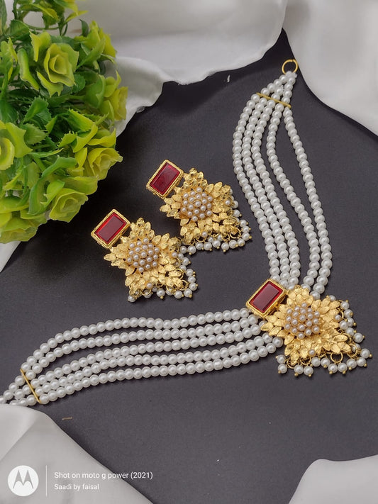 Hand Made Pearl & Gold Choker Set